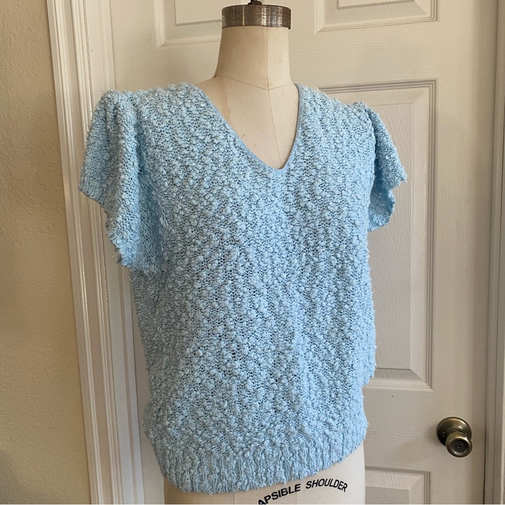 Vintage Diane von Furstenberg nubby scooped v-neck, size M